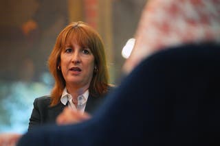Chancellor of the Exchequer, Rachel Reeves MP, speaks on stage during the National Growth Debate at the Institute of Directors on April 21